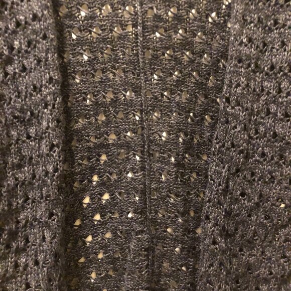 Bethany Mota Black Open-Knit Fringe Hem Cardigan, Size XS/TP - Picture 5 of 9